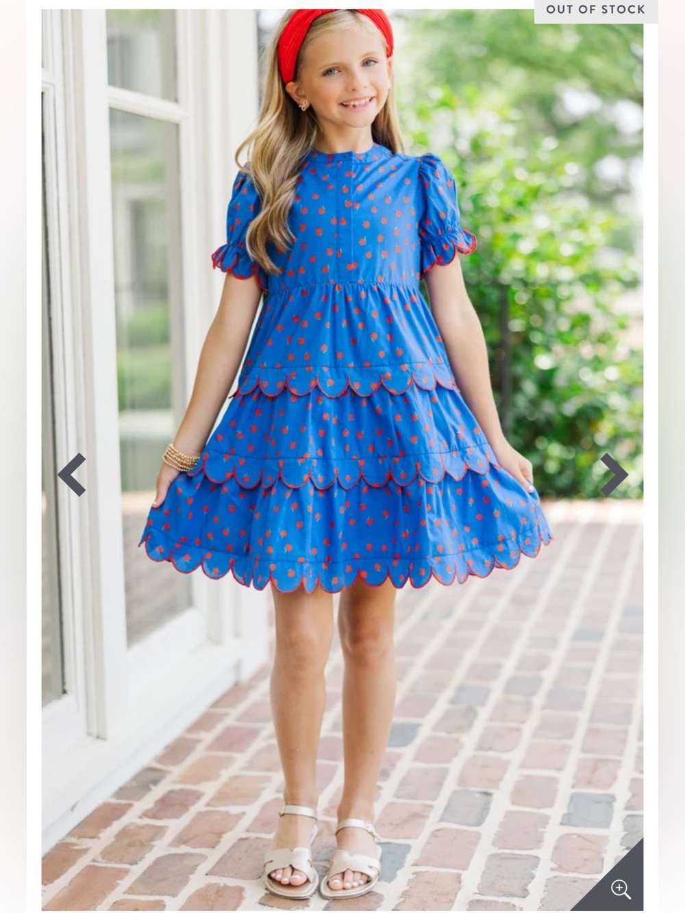 SHOP THE MINT Girls: Perfectly Paired Navy Blue Apple Print Dress